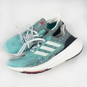 Adidas Ultraboost Light Flash Aqua Bright Red Athletic Shoes Women’s sz 11